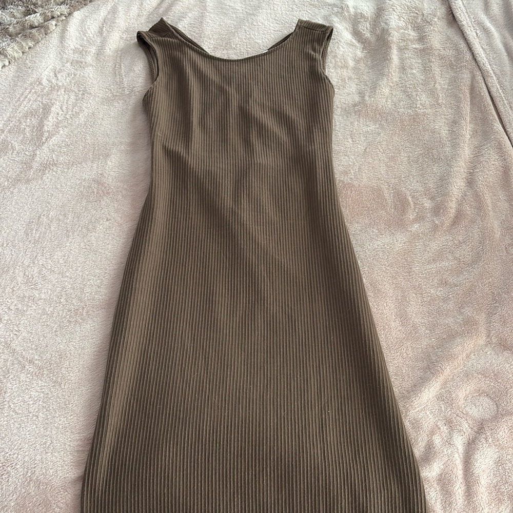 Brown midi dress